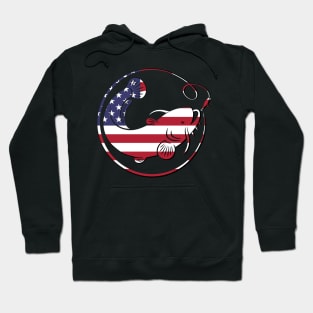 4th of July Fishing American Flag Hoodie